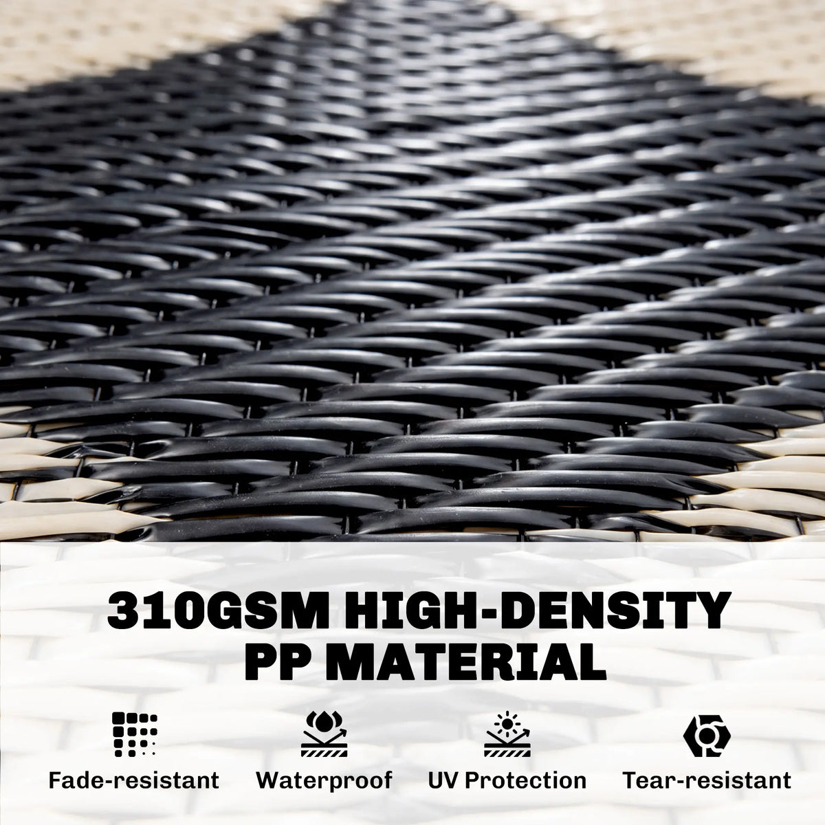 9'x12' Reversible Outdoor RV Rug, Patio Mat, Black Outdoor Reversible Rugs at Gallery Canada