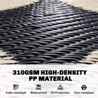 9'x12' Reversible Outdoor RV Rug, Patio Mat, Black Outdoor Reversible Rugs at Gallery Canada