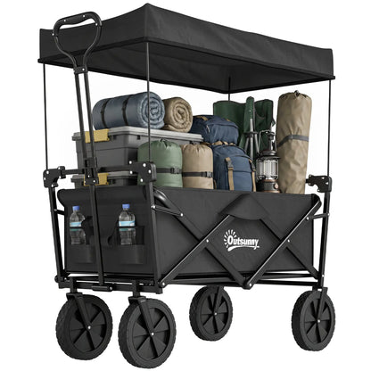 Steel Frame Folding Garden Cart, Collapsible Wagon, Removable Canopy Folding Garden Carts at Gallery Canada