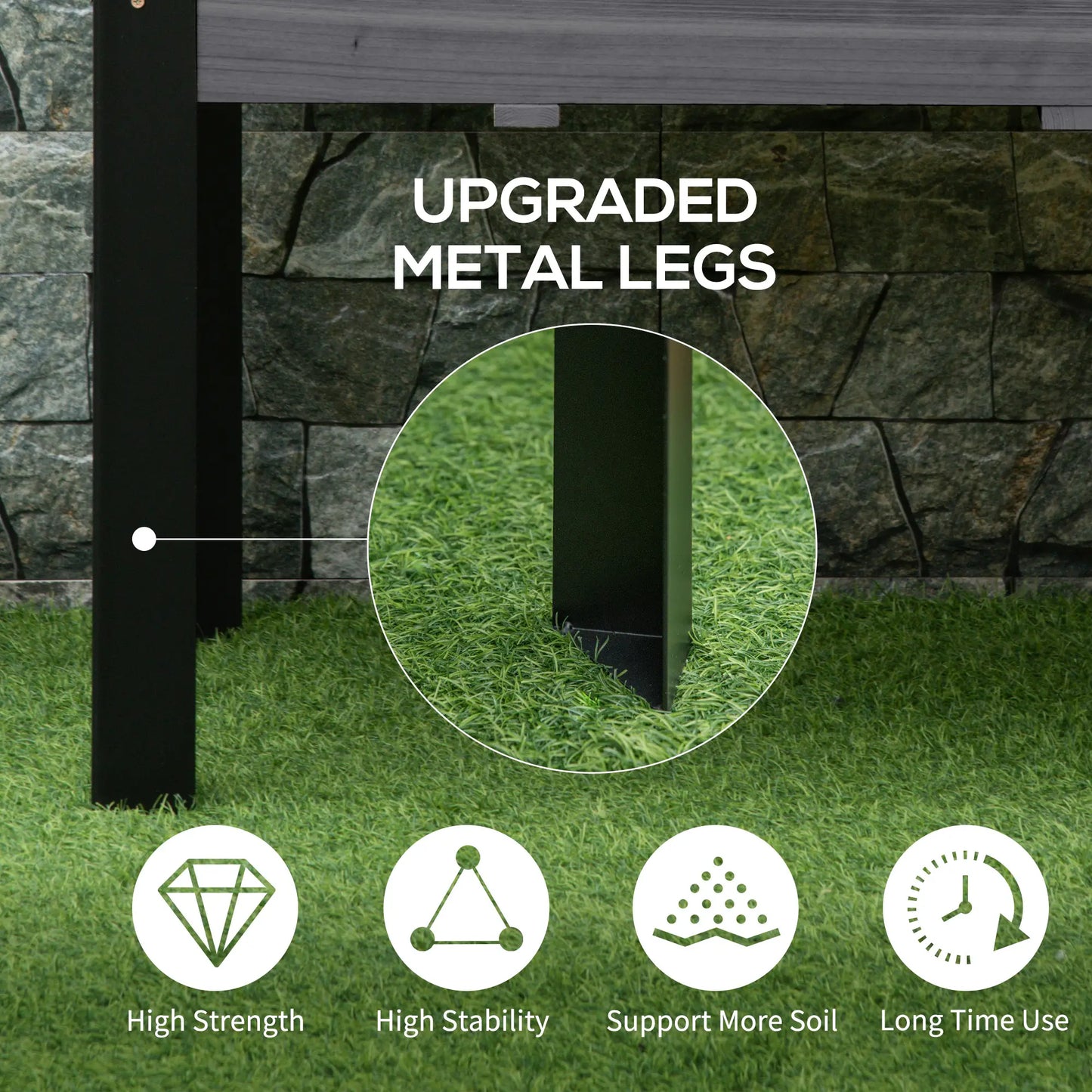 Raised Garden Bed, Elevated Planter Box, 47x24x29 Inches, Grey Raised Garden Beds at Gallery Canada