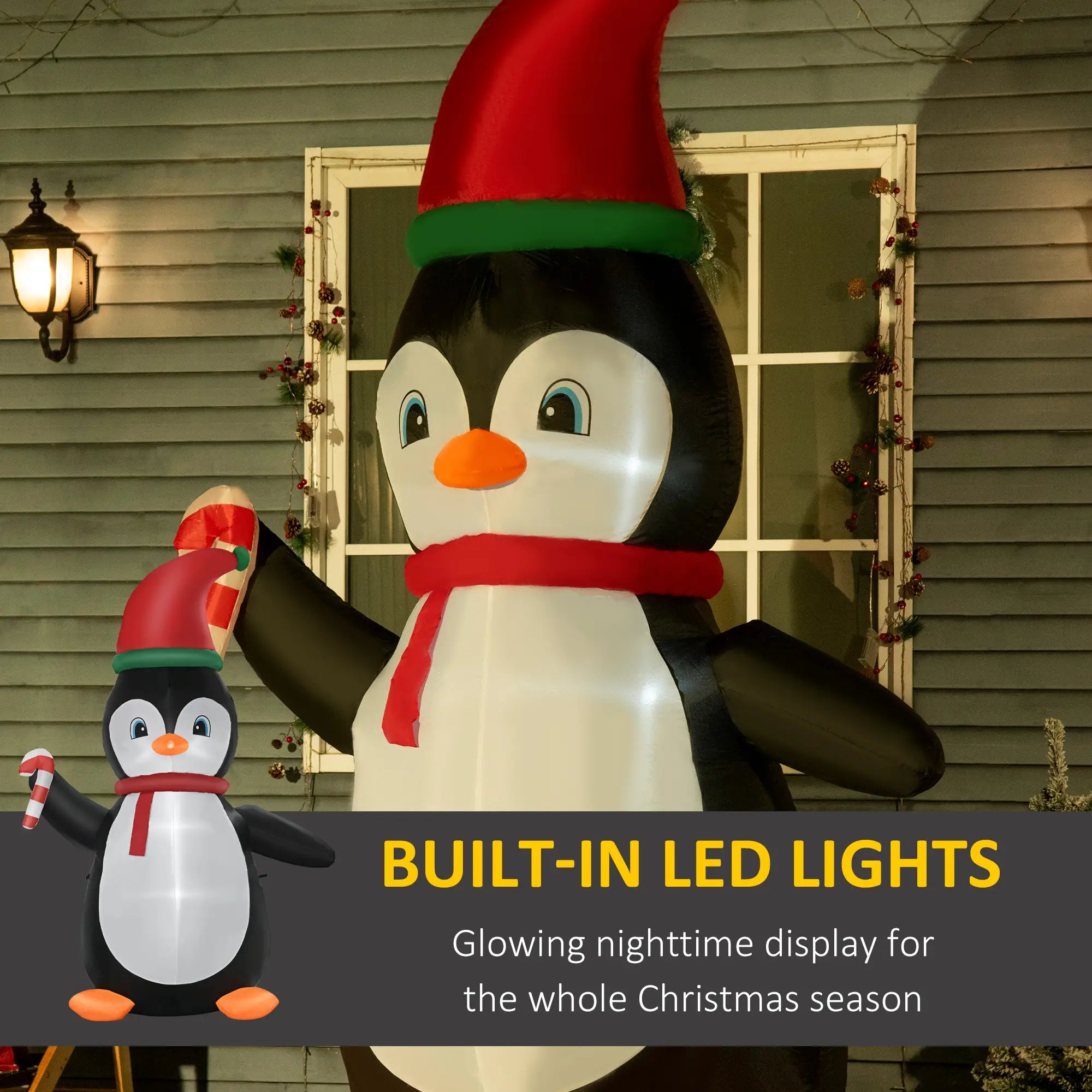 8.2' Inflatable Penguin LED Outdoor Decoration Christmas Inflatables at Gallery Canada