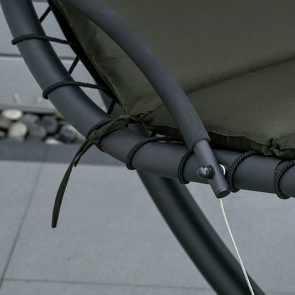 Floating Chaise Lounge, Outdoor Swing Chair, Hammock w/ Stand, Charcoal Grey Patio Swings with Stand at Gallery Canada