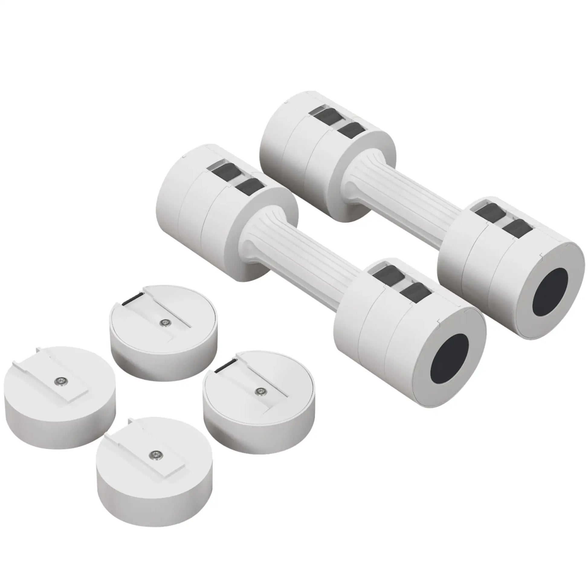 11lbs Adjustable Dumbbell Set, 12 Weight Plates, Non-Slip Handles, White Dumbbells & Barbells at Gallery Canada