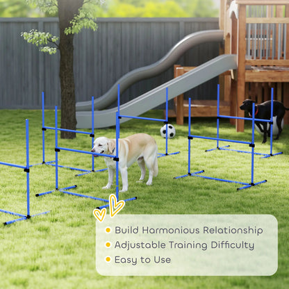 Set of 6 Dog Agility Training Jump Bars, Adjustable, Blue Dog Agility Training Equipment at Gallery Canada