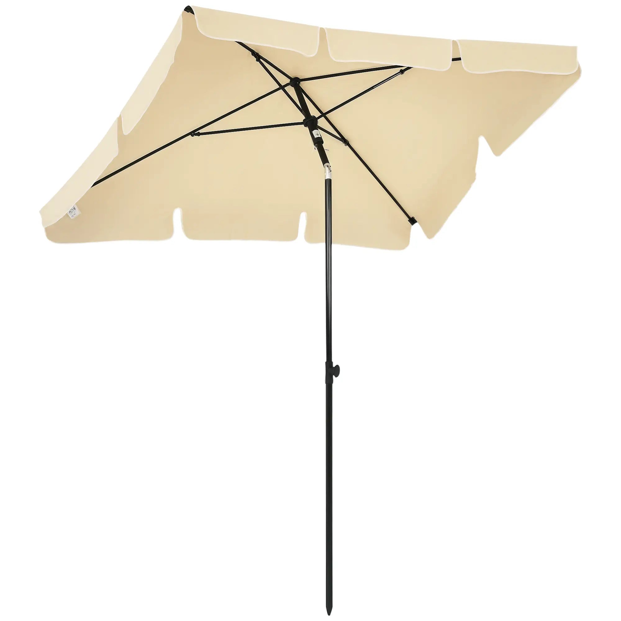 6.5x4ft Rectangle Patio Umbrella, Aluminum, Tilt Adjustable, Beige Sun Umbrellas at Gallery Canada
