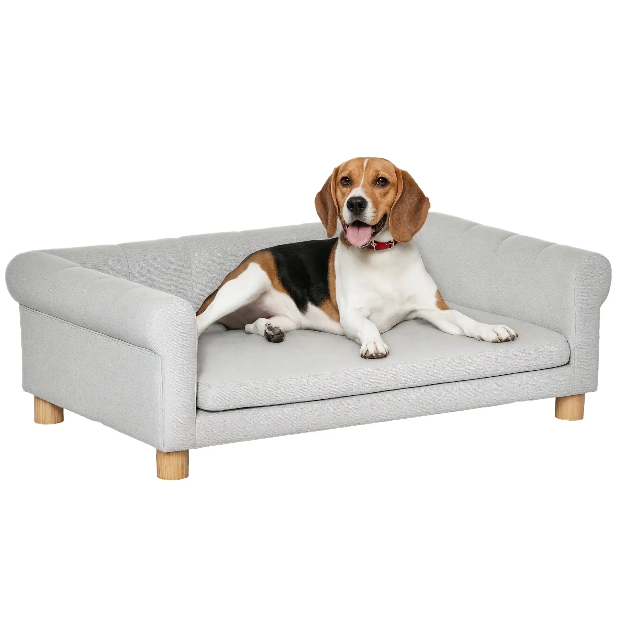 Modern Pet Sofa, Medium Large Dog Bed, Removable Cushion, Light Grey Dog Sofas Light Grey at Gallery Canada