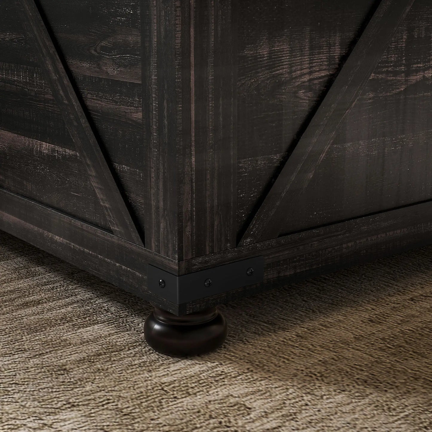 Farmhouse Coffee Table, Square Flip-Top Lid, Hidden Storage, Distressed, Brown Coffee Tables at Gallery Canada