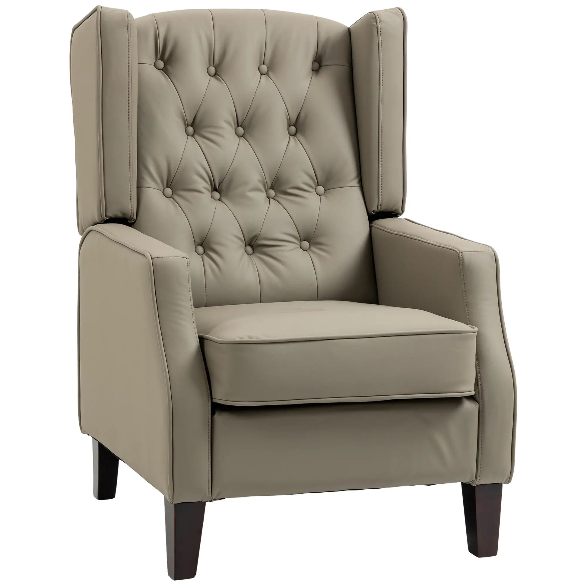 Faux Leather Armchair, Modern Accent Chair, Thick Padding, Khaki Accent Chairs at Gallery Canada
