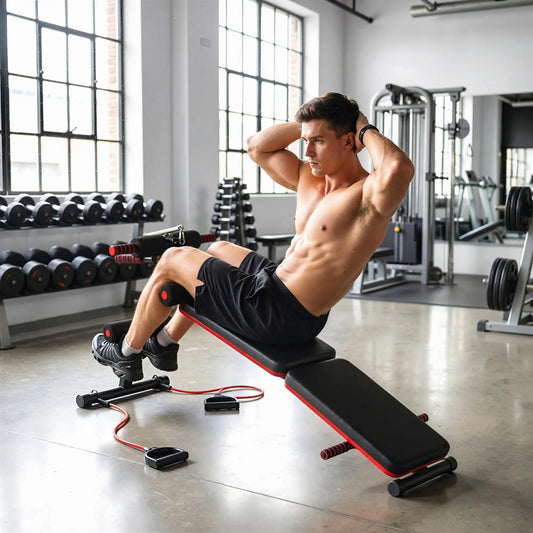 Foldable Sit Up Bench, Core Workout, Home Gym, Black Sit Up Benches Black, Red at Gallery Canada