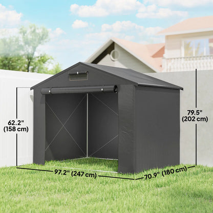 8' x 6' Portable Shed, Waterproof Bike Tent, Dark Grey Sheds at Gallery Canada