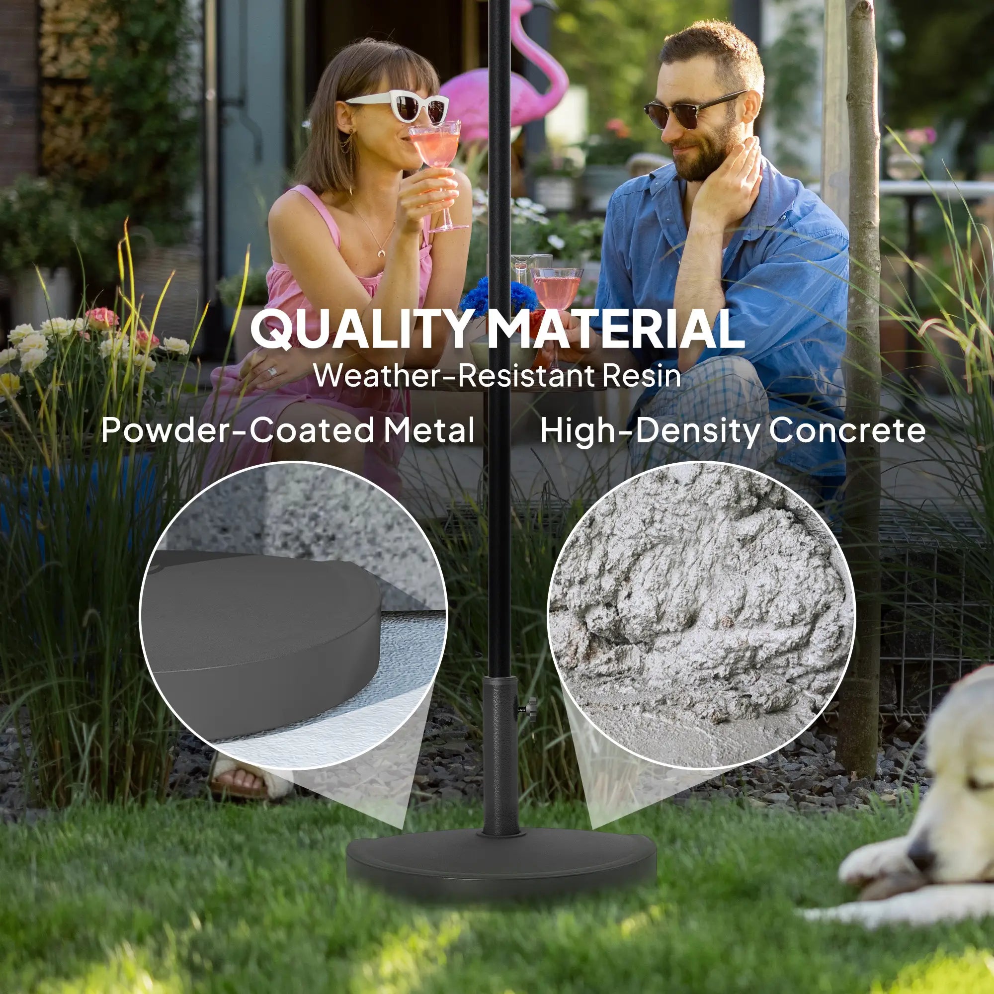 20 lbs Resin Half Parasol Base, Outdoor Umbrella Stand, Black Umbrella Bases at Gallery Canada