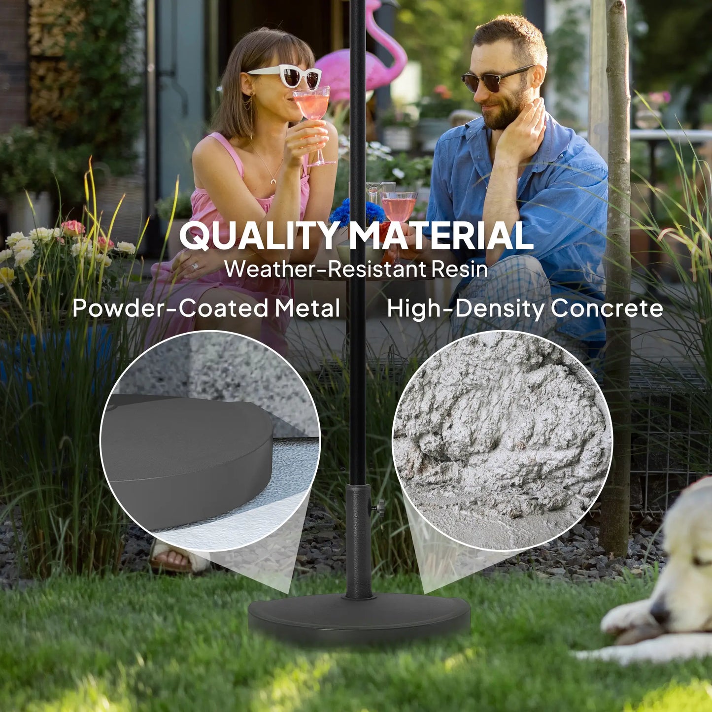 20 lbs Resin Half Parasol Base, Outdoor Umbrella Stand, Black Umbrella Bases at Gallery Canada