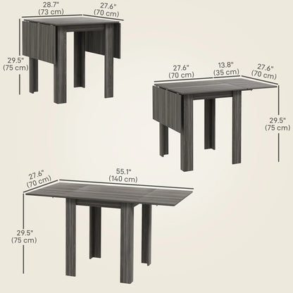 Folding Extendable Dining Table, Drop Leaf, for 2-4 People, Grey Bar Tables & Dining Tables at Gallery Canada