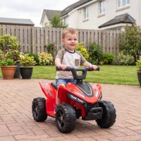 6V Kids ATV Quad, Button Control, 45Mins Runtime, Red