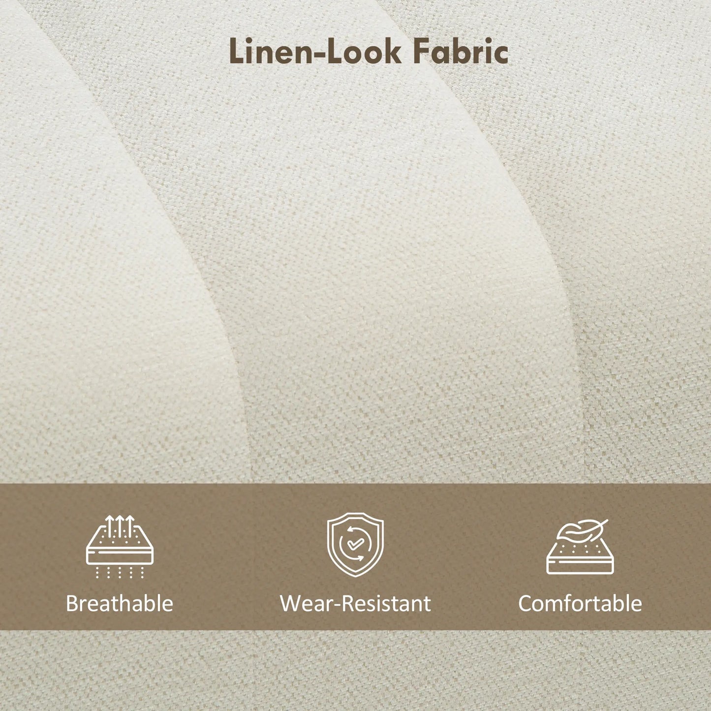 43" Upholstered Bed Bench, 485 lbs Capacity, Cream White Storage Ottomans & Benches at Gallery Canada