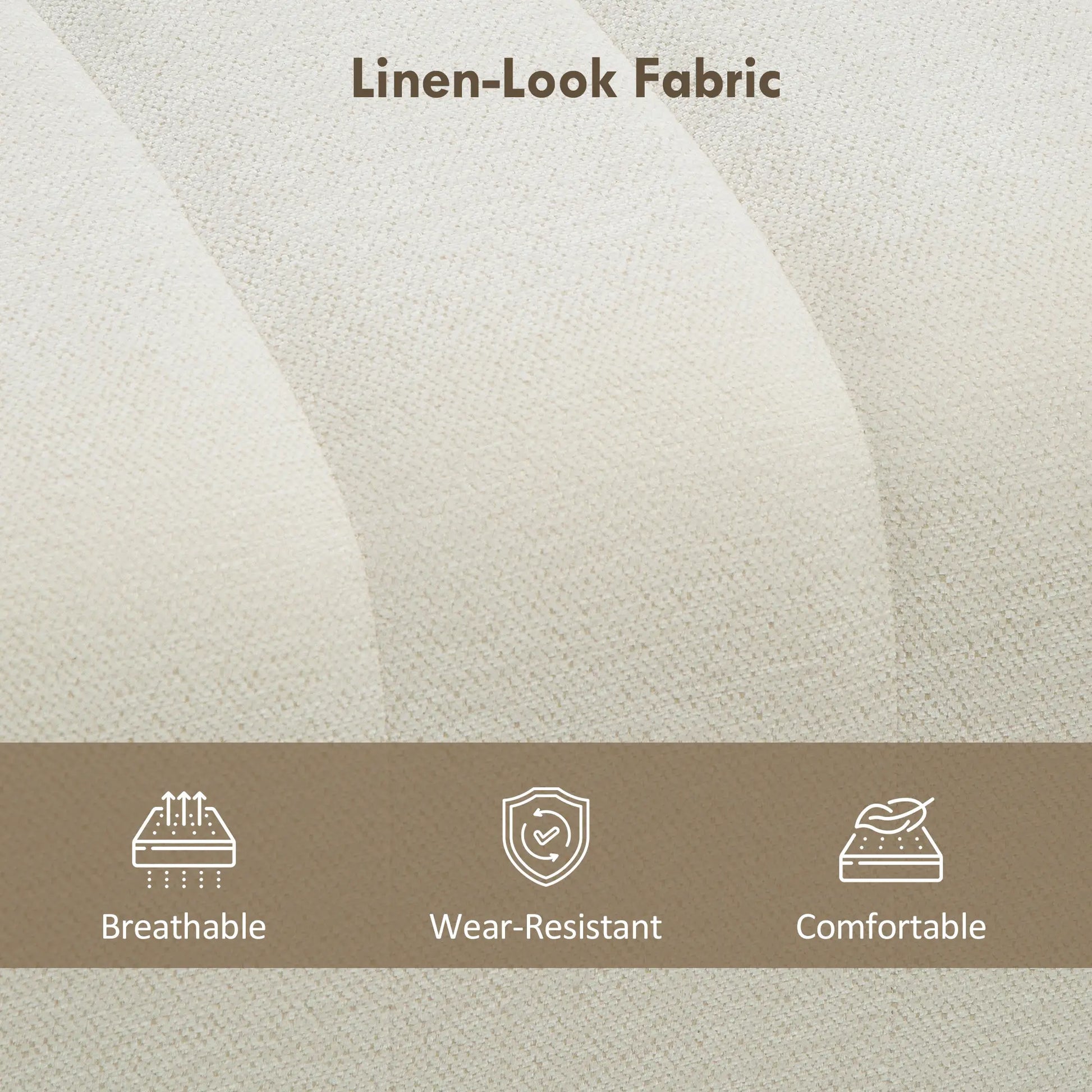 43" Upholstered Bed Bench, 485 lbs Capacity, Cream White Storage Ottomans & Benches at Gallery Canada