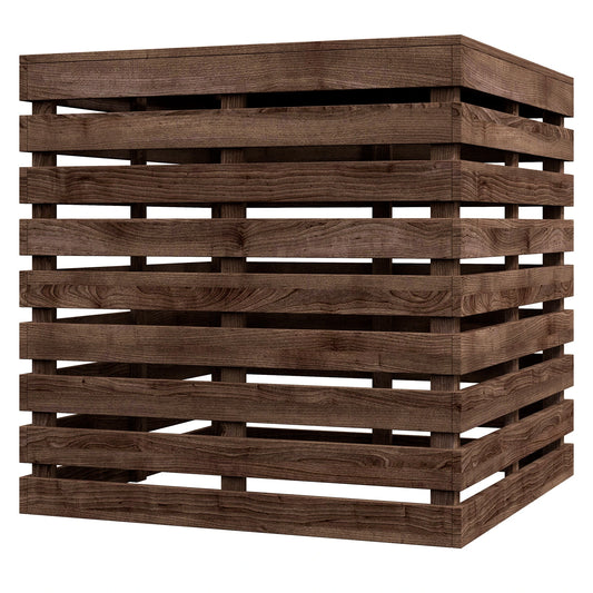 Outdoor Umbrella Base Storage Box, Wooden Patio Side Table, Brown Patio Storage Boxes Brown at Gallery Canada