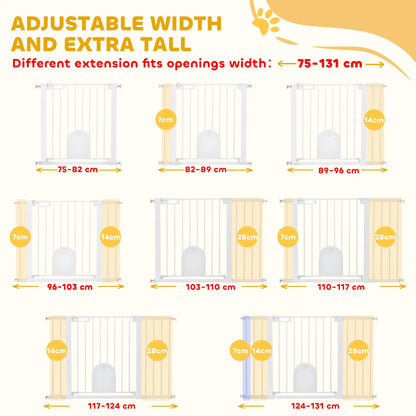 30"-52" Extra Wide Pet Gate, Small Door, 30"H, White Houses, Kennels & Pens at Gallery Canada