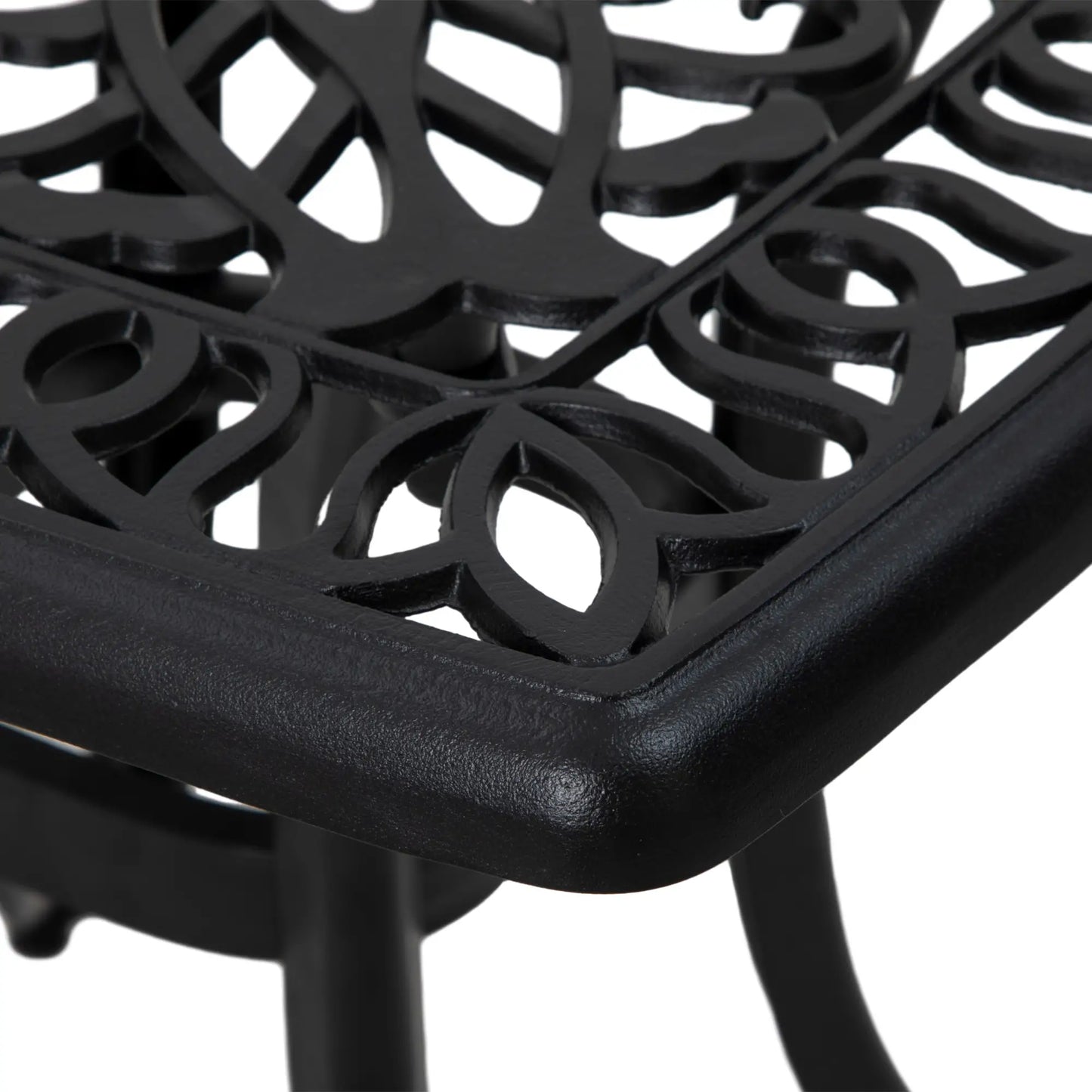 21" Square Outdoor End Table, Cast Aluminum Patio Side Table, Black Patio Side Tables at Gallery Canada