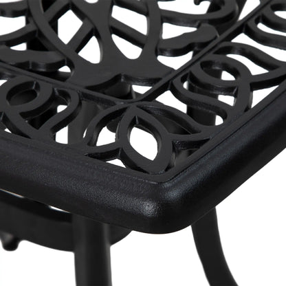 21" Square Outdoor End Table, Cast Aluminum Patio Side Table, Black Patio Side Tables at Gallery Canada