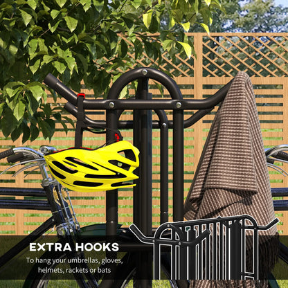 Steel Bike Rack, 35", 4-Bike Capacity, Dual-Side, for Garages Streets Bike Parking Stands at Gallery Canada