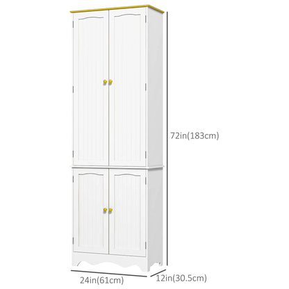 Freestanding Storage Cabinet, Kitchen Pantry with 4 Shelves, 4 Doors Kitchen Pantry Cabinets at Gallery Canada