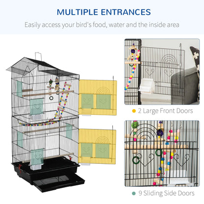 39" Bird Cage for Small Birds, with Ladder, Swing, Toys, Perches Bird Cages at Gallery Canada