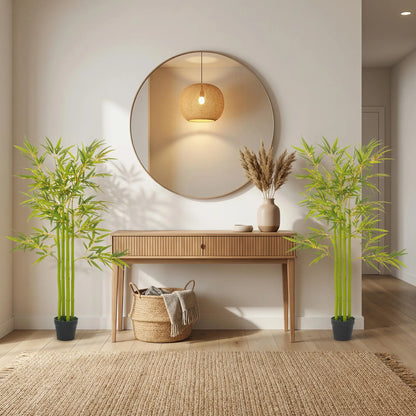 4FT Artificial Bamboo Tree Set Of 2, Faux Plant In Nursery Pot Artificial Trees at Gallery Canada