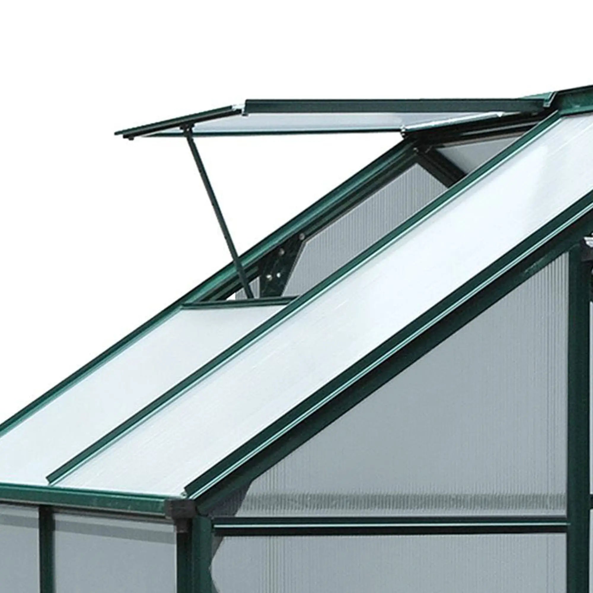 6.2' x 4.3' x 6.6' Polycarbonate Greenhouse, Walk-In, Galvanized Base, Aluminium Frame, Slide Door, Clear Walk In Greenhouses at Gallery Canada