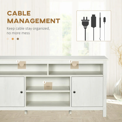 TV Stand for 55" TVs, Storage Cupboard, Shelves, 55.1" x 15.7" x 27", White TV Stands at Gallery Canada