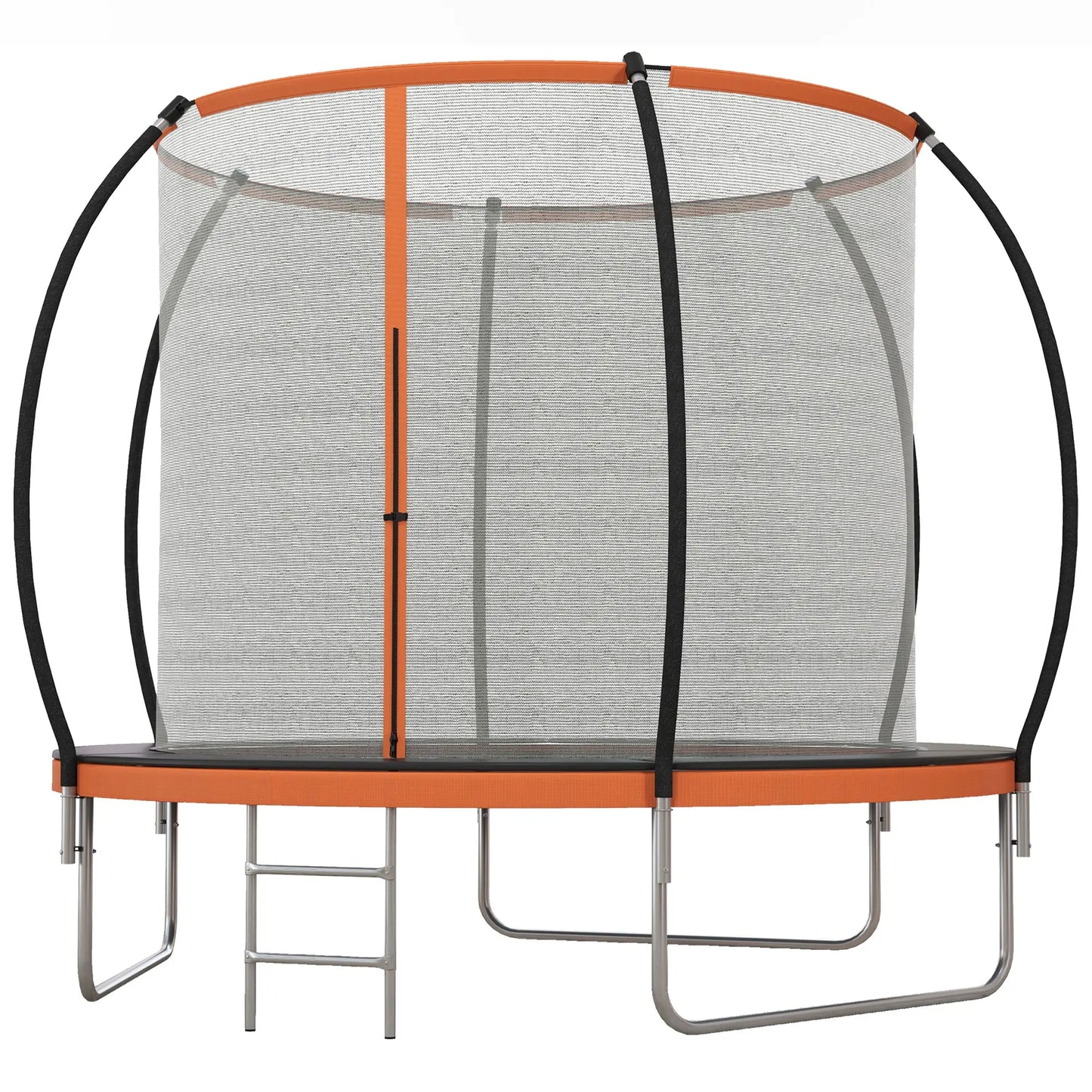 8ft Outdoor Trampoline with Enclosure Net, Ladder, for Teens and Adults Trampolines Black and Orange at Gallery Canada