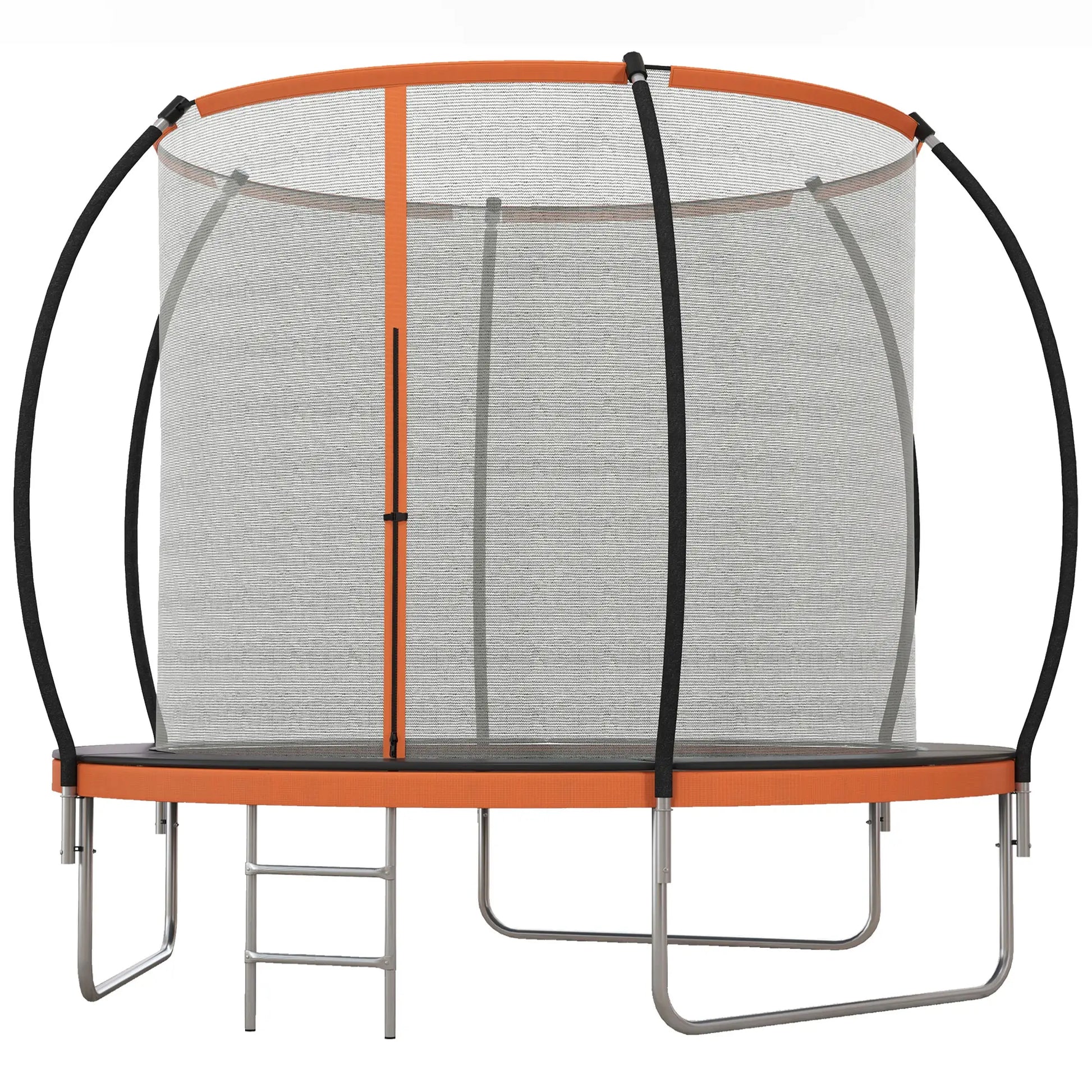 8ft Outdoor Trampoline with Enclosure Net, Ladder, for Teens and Adults Trampolines Black and Orange at Gallery Canada