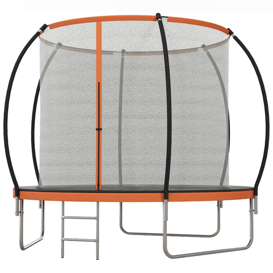 8ft Outdoor Trampoline with Enclosure Net, Ladder, for Teens and Adults Trampolines Black and Orange at Gallery Canada