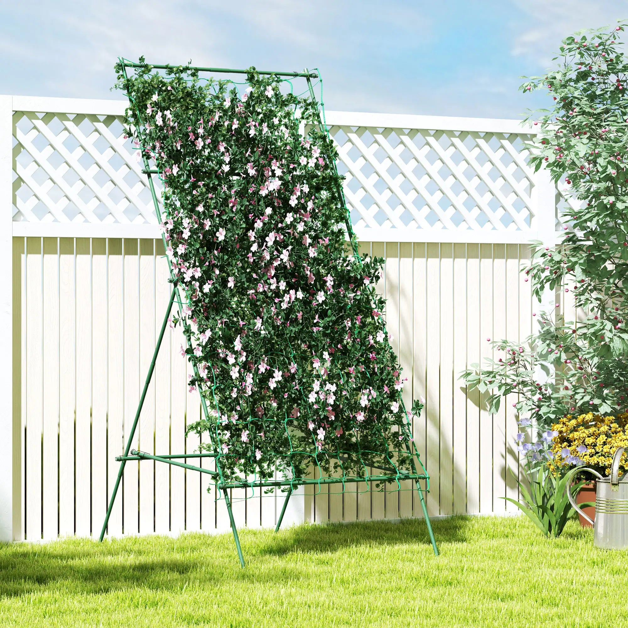 Adjustable A-Frame Garden Trellis, 20 Metal Clips, 4 Net Straps Plant Stands at Gallery Canada