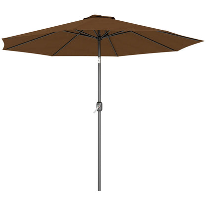 10' x 8' Round Market Umbrella, Crank Handle, Tilt, Outdoor Parasol Sun Umbrellas at Gallery Canada