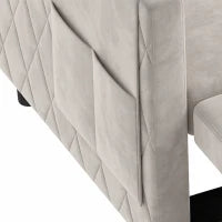 52" Holland Velvet Sofa Bed, USB Ports, Adjustable Backrest, Beige