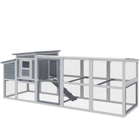 Large Chicken Coop, Wooden Hen House With Covered Run Chicken Coops Grey at Gallery Canada