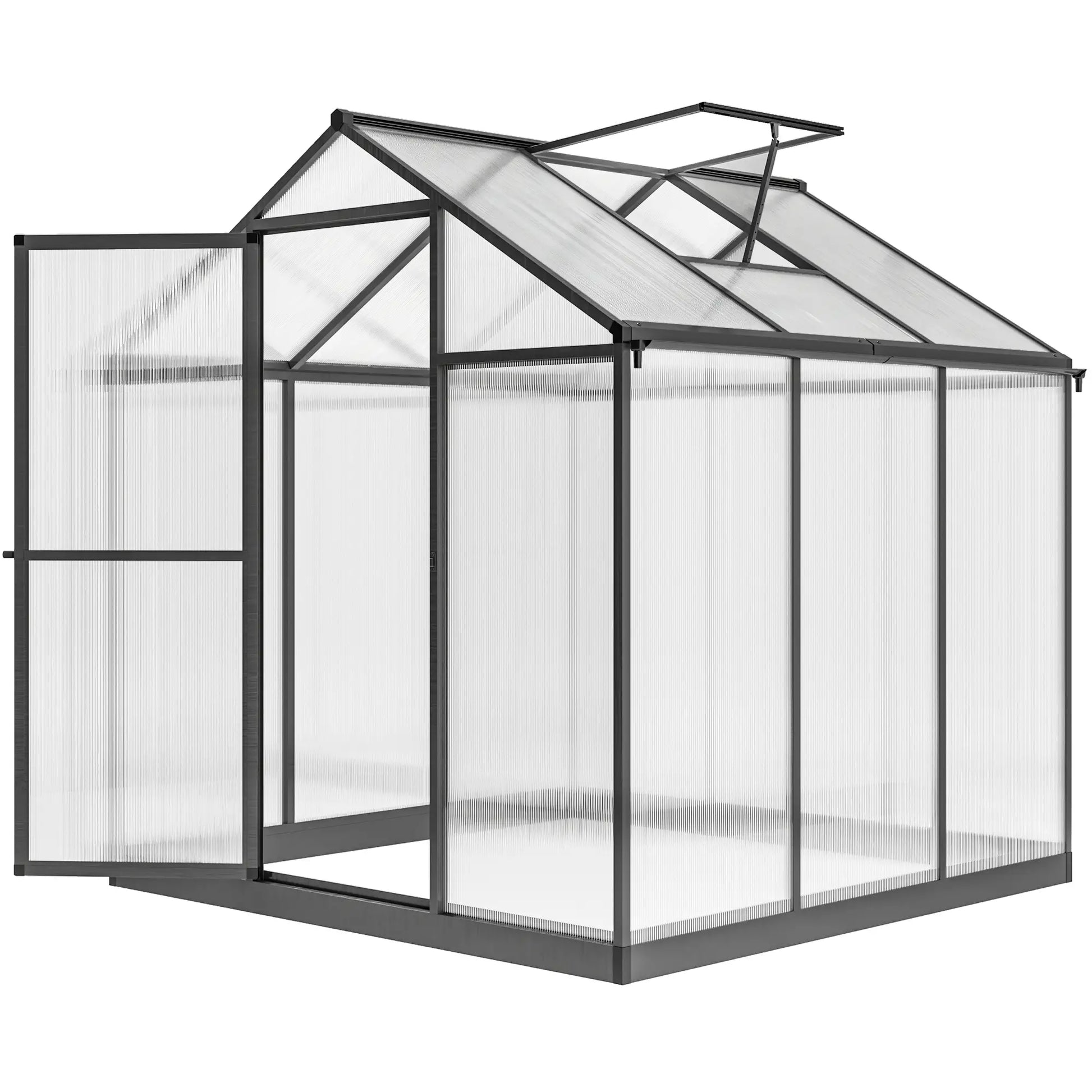 6' x 8' x 6.4' Polycarbonate Greenhouse, Aluminum, Walk-In, Charcoal Grey Walk In Greenhouses at Gallery Canada