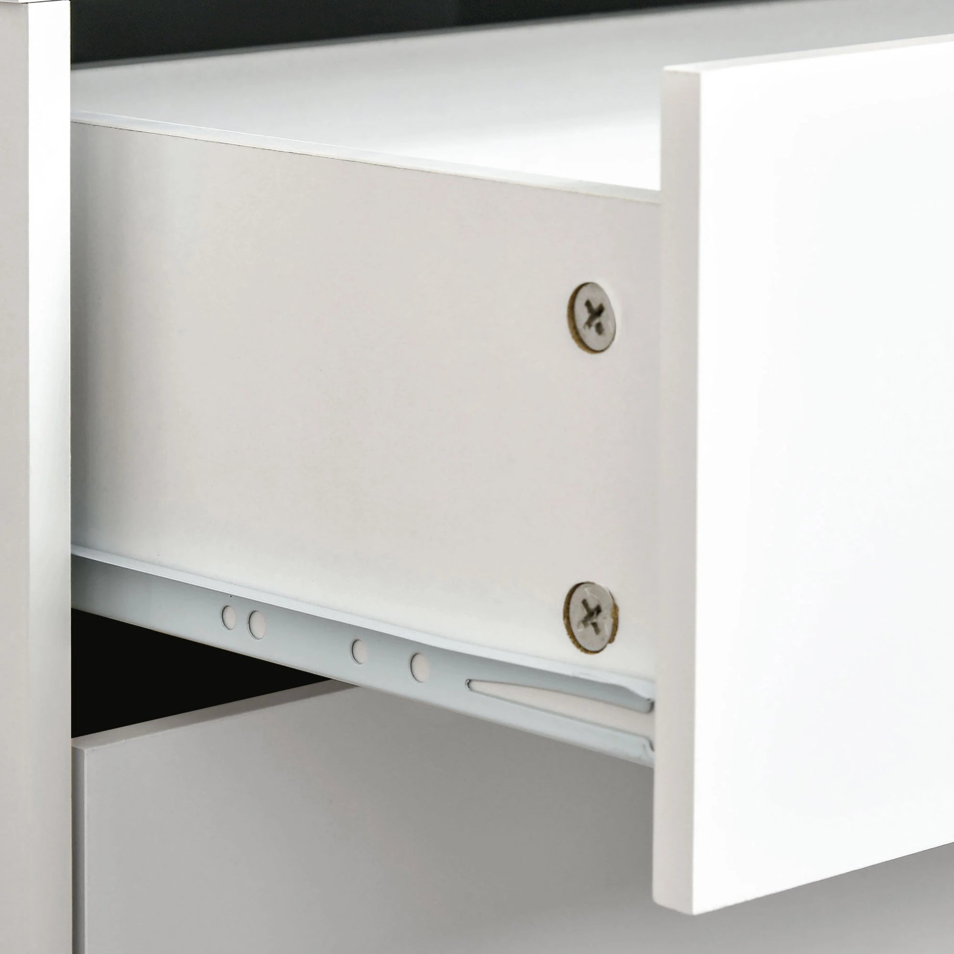 Modern Bedside Table, Nightstand with 2 Drawers, Pine Wood Legs, White Bedside Tables at Gallery Canada