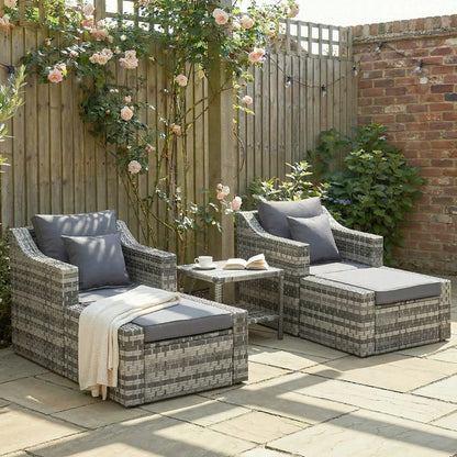 5-Piece Patio Furniture Set, Outdoor Rattan Wicker, Grey Patio Furniture Sets at Gallery Canada