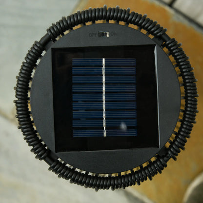 Wicker Solar Floor Lamp, Auto On/Off LED, IP44, Black Solar Post Lamps at Gallery Canada