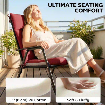 Waterproof Non-Slip Patio Chair Cushions, Set of 4, 44"x21", Wine Red Patio Chair Cushions at Gallery Canada