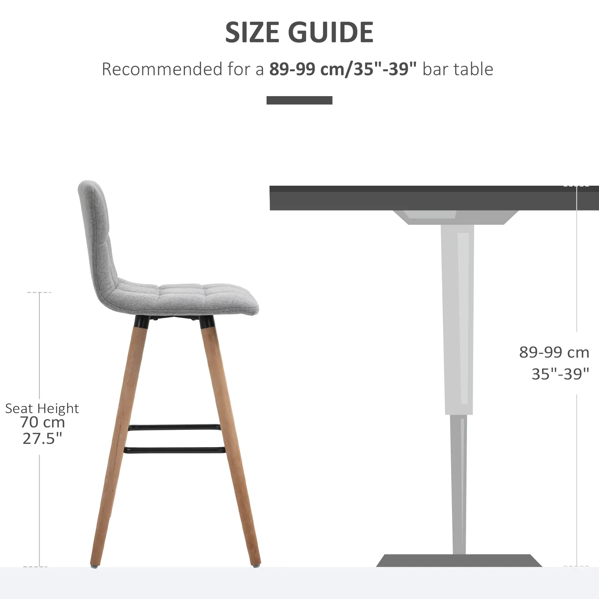 Modern Bar Stools Set of 2, 38