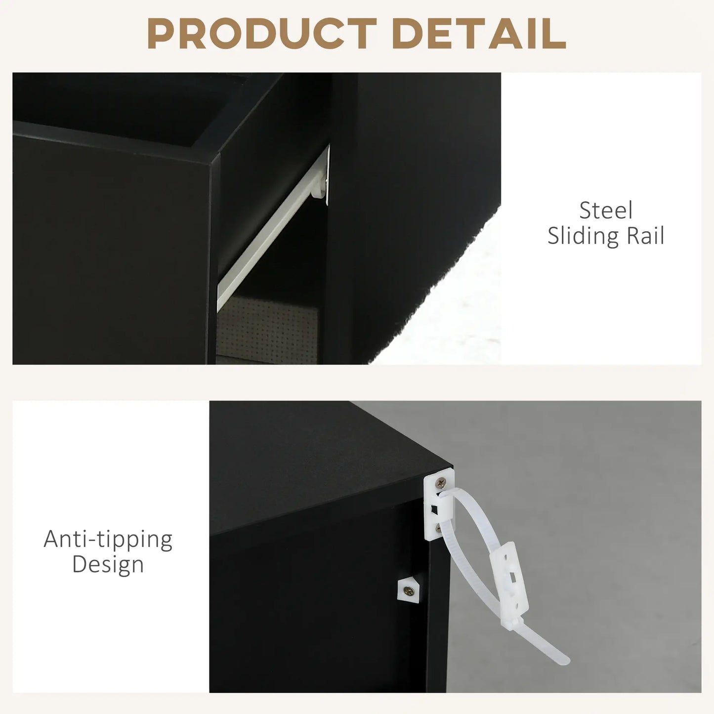 LED Nightstand with Lights, Drawer, 2 Shelves, Remote, 15.7x11.8x23.6in Bedside Tables at Gallery Canada