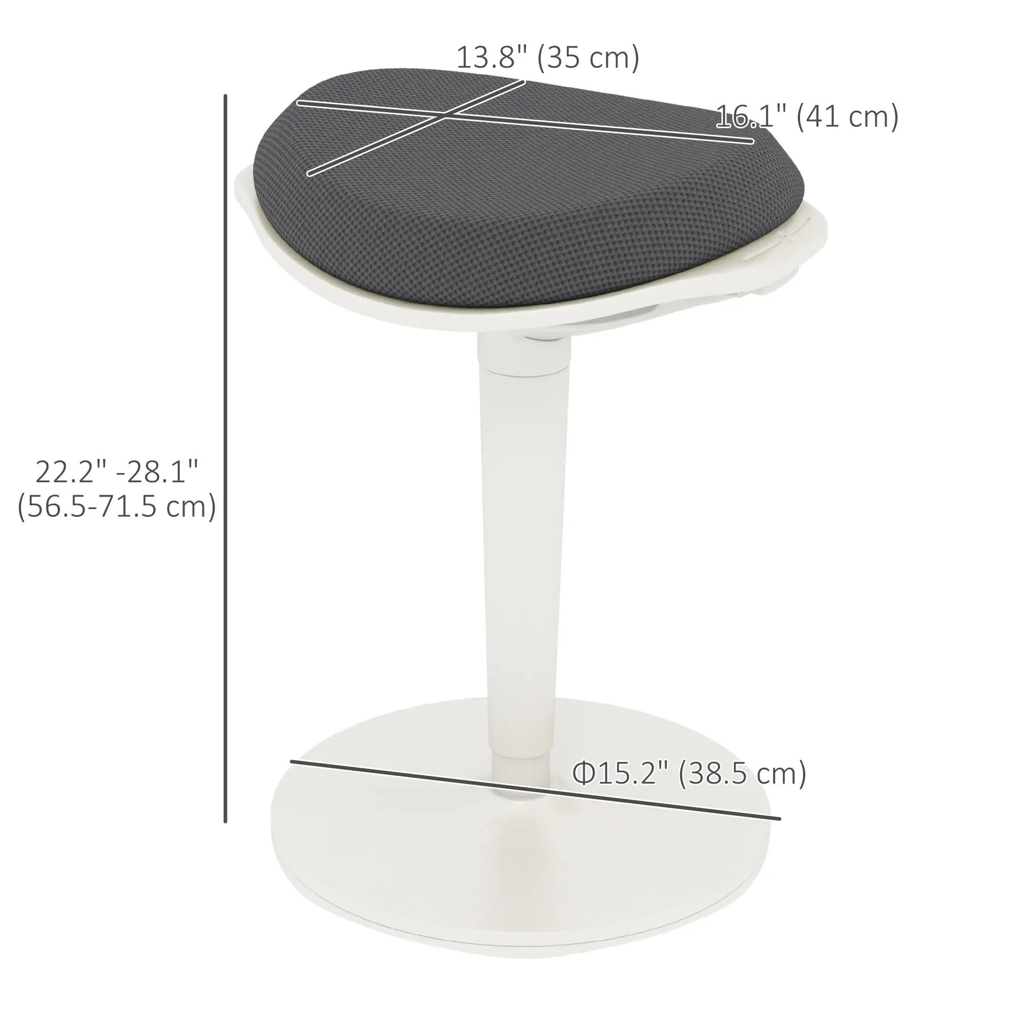 Standing Desk Stool, Ergonomic Wobble Chair, Adjustable, Grey Office Chairs at Gallery Canada