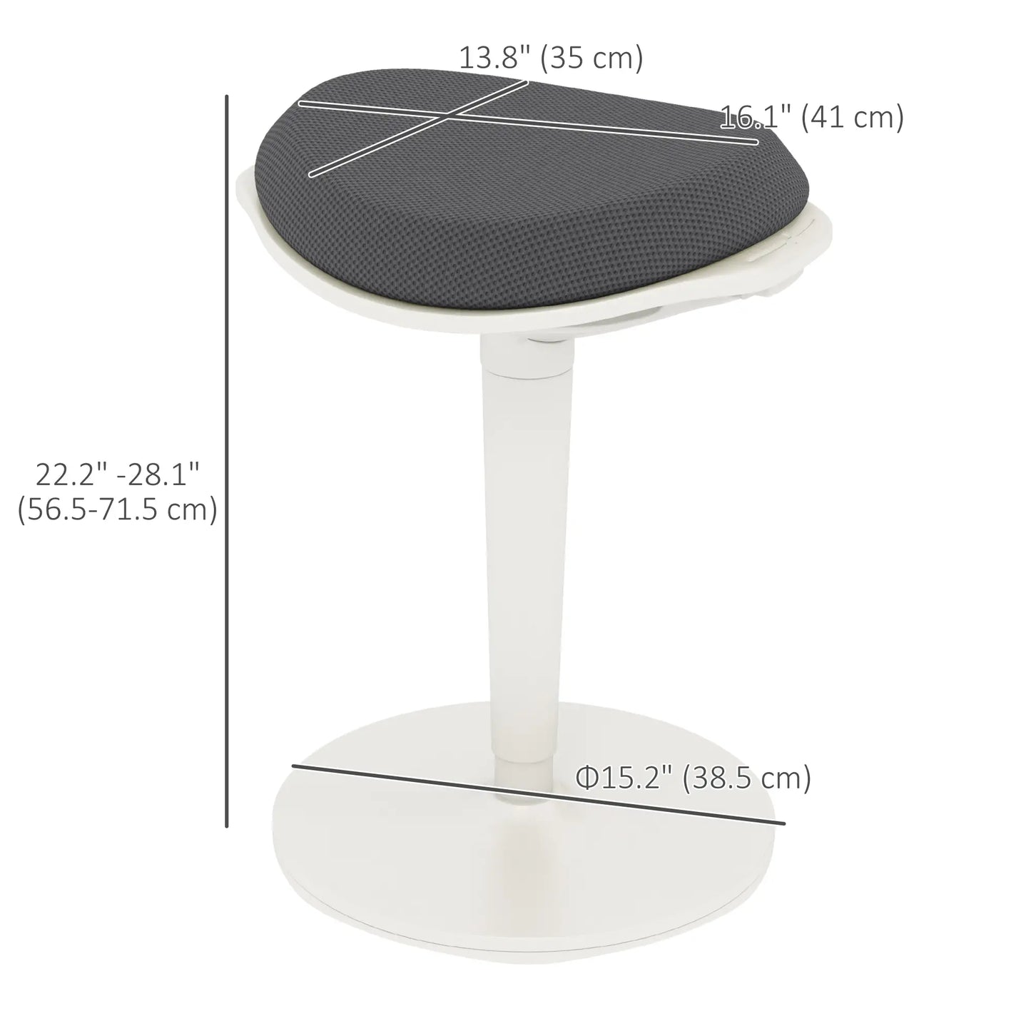 Standing Desk Stool, Ergonomic Wobble Chair, Adjustable, Grey Office Chairs at Gallery Canada