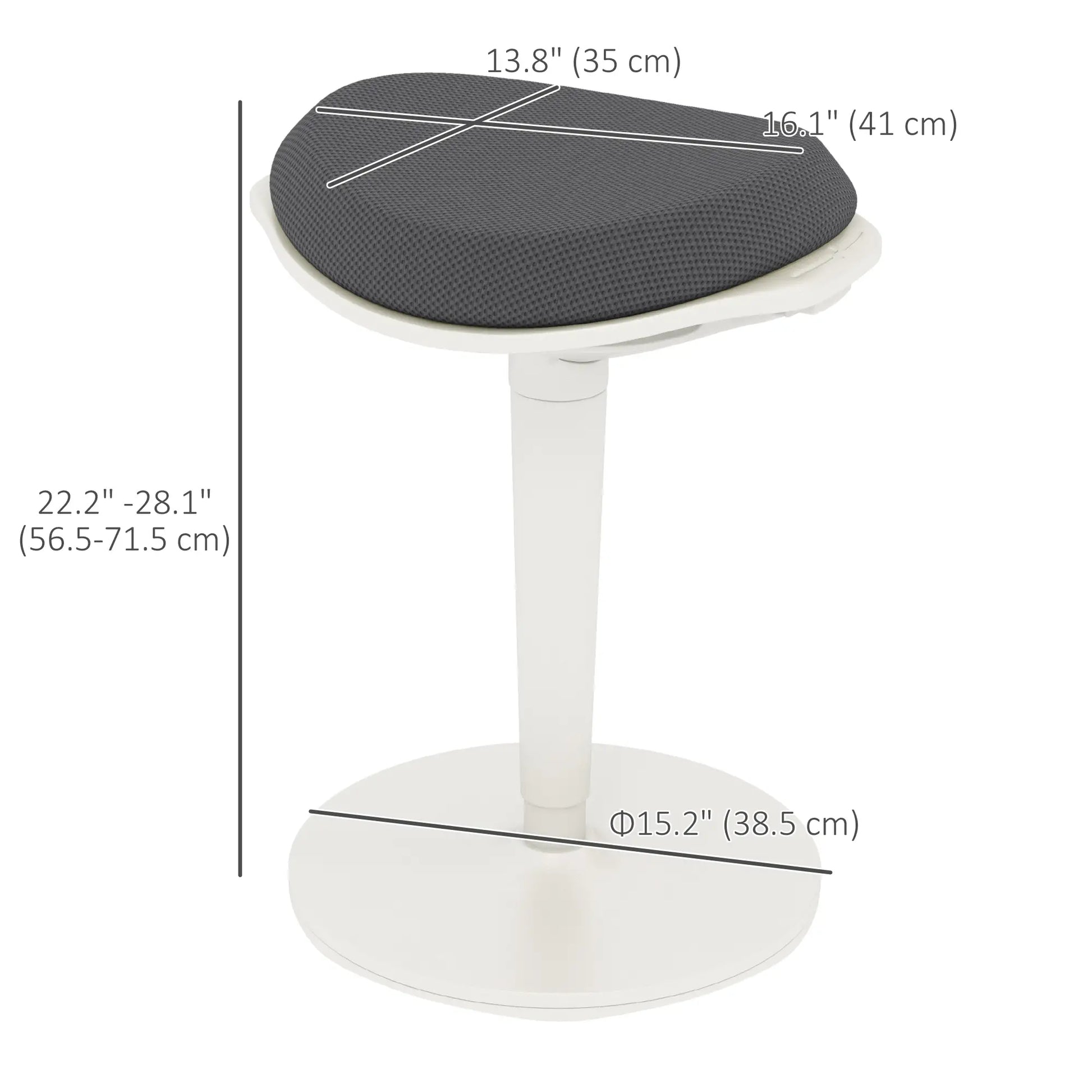 Standing Desk Stool, Ergonomic Wobble Chair, Adjustable, Grey Office Chairs at Gallery Canada