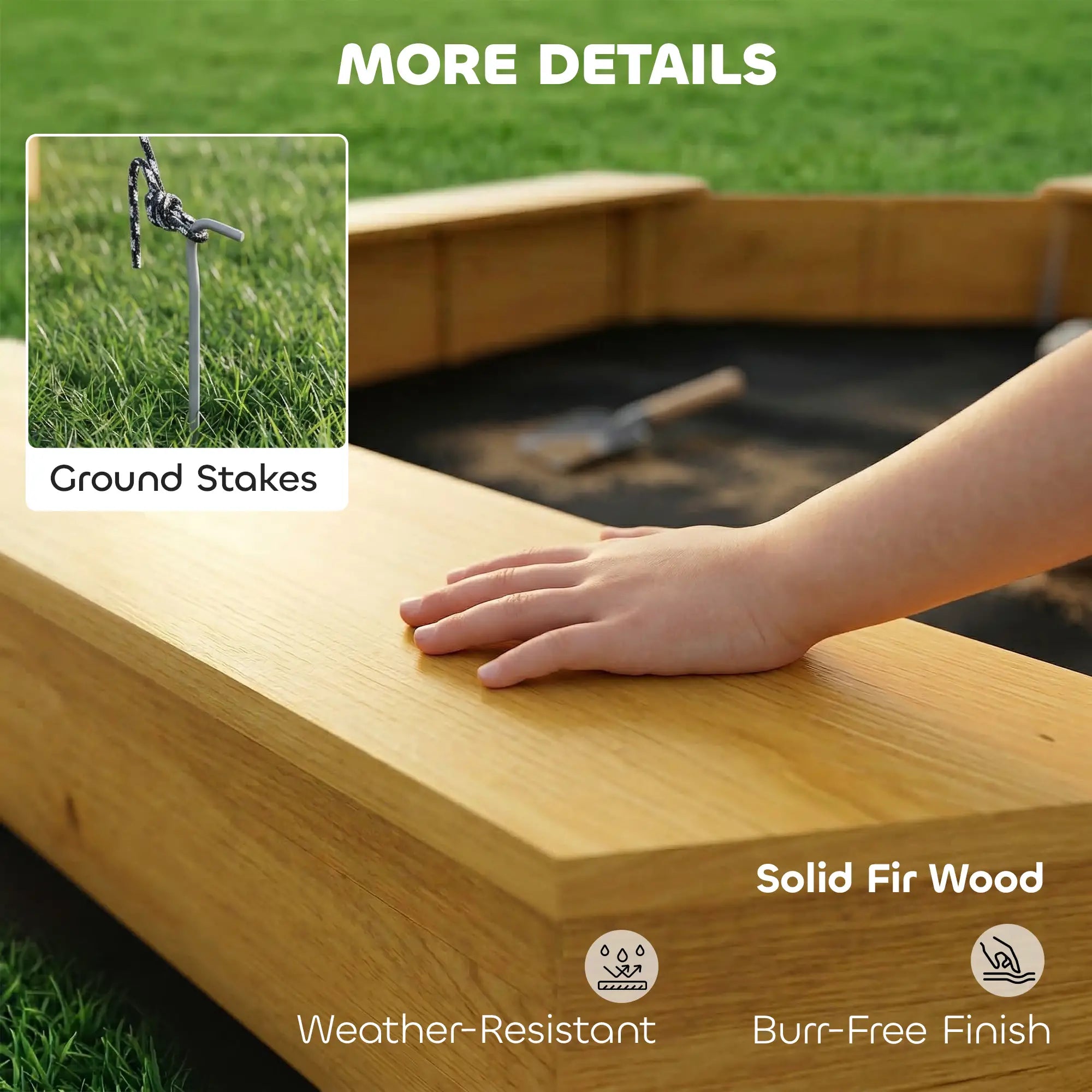 Wooden Kids Sandbox With Large Canopy, 4 Bench Seats, Bottom Liner, Yellow Sandboxes & Accessories at Gallery Canada