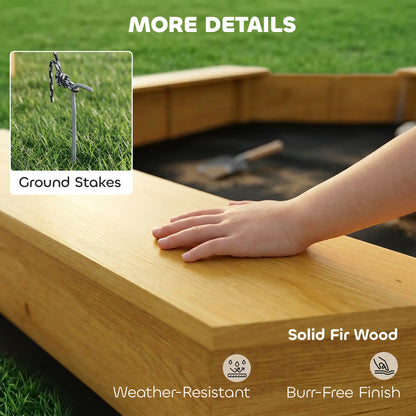 Wooden Kids Sandbox With Large Canopy, 4 Bench Seats, Bottom Liner, Yellow Sandboxes & Accessories at Gallery Canada