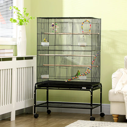 52" Bird Cage With Rolling Stand, Toys, For Budgies Canaries, Black Bird Cages at Gallery Canada